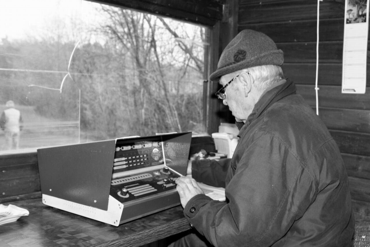 Helmut Poschmann auf dem Trapstand